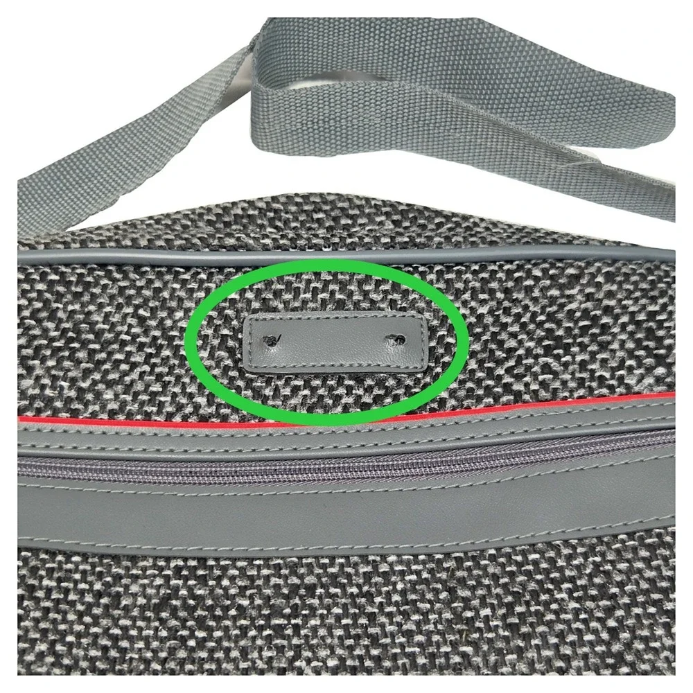 John Weitz Travelers Club Gray Tweed Mens Crossbody Shoulder Strap Bag EUC